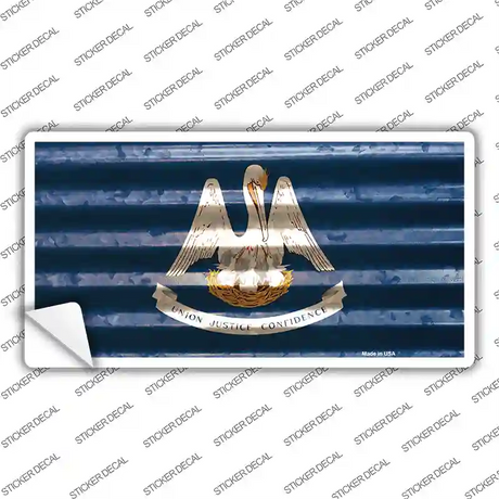 Louisiana Corrugated Flag Novelty Sticker Decal