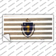 Massachusetts Corrugated Flag Novelty Sticker Decal