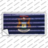 Michigan Corrugated Flag Novelty Sticker Decal