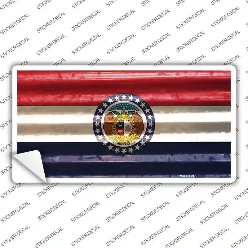 Missouri Corrugated Flag Novelty Sticker Decal