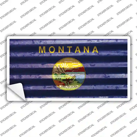 Montana Corrugated Flag Novelty Sticker Decal