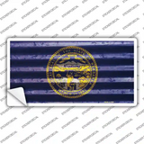 Nebraska Corrugated Flag Novelty Sticker Decal