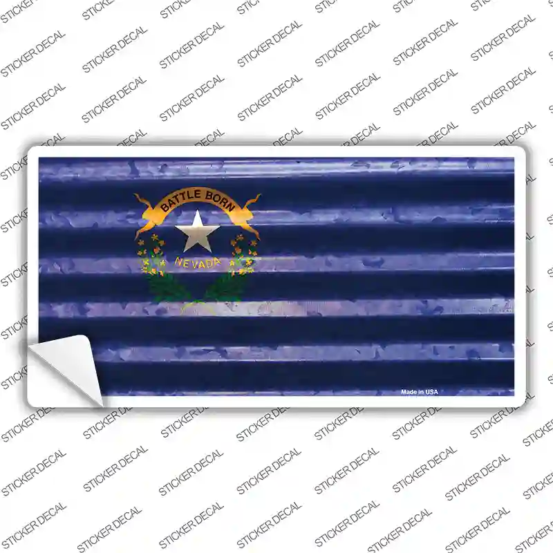 Nevada Corrugated Flag Novelty Sticker Decal