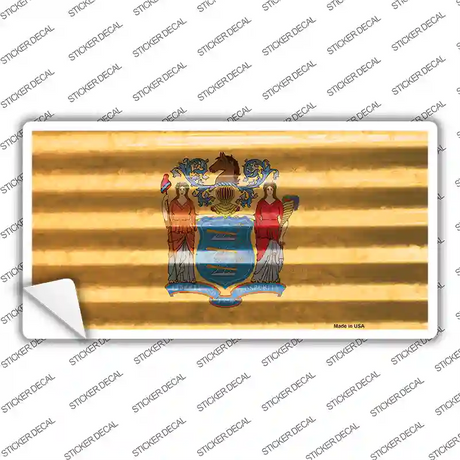 New Jersey Corrugated Flag Novelty Sticker Decal