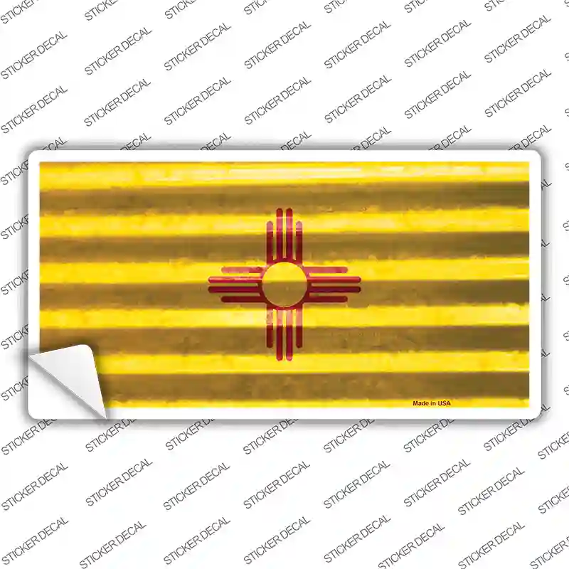 New Mexico Corrugated Flag Novelty Sticker Decal