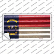 North Carolina Corrugated Flag Novelty Sticker Decal