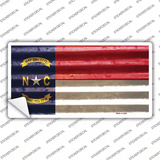 North Carolina Corrugated Flag Novelty Sticker Decal
