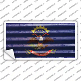 North Dakota Corrugated Flag Novelty Sticker Decal