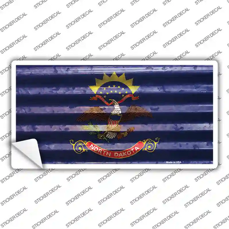 North Dakota Corrugated Flag Novelty Sticker Decal