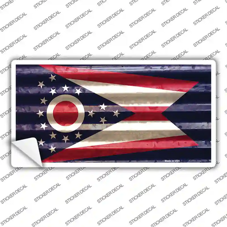 Ohio Corrugated Flag Novelty Sticker Decal