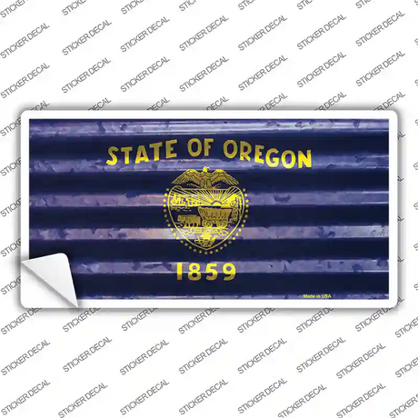 Oregon Corrugated Flag Novelty Sticker Decal