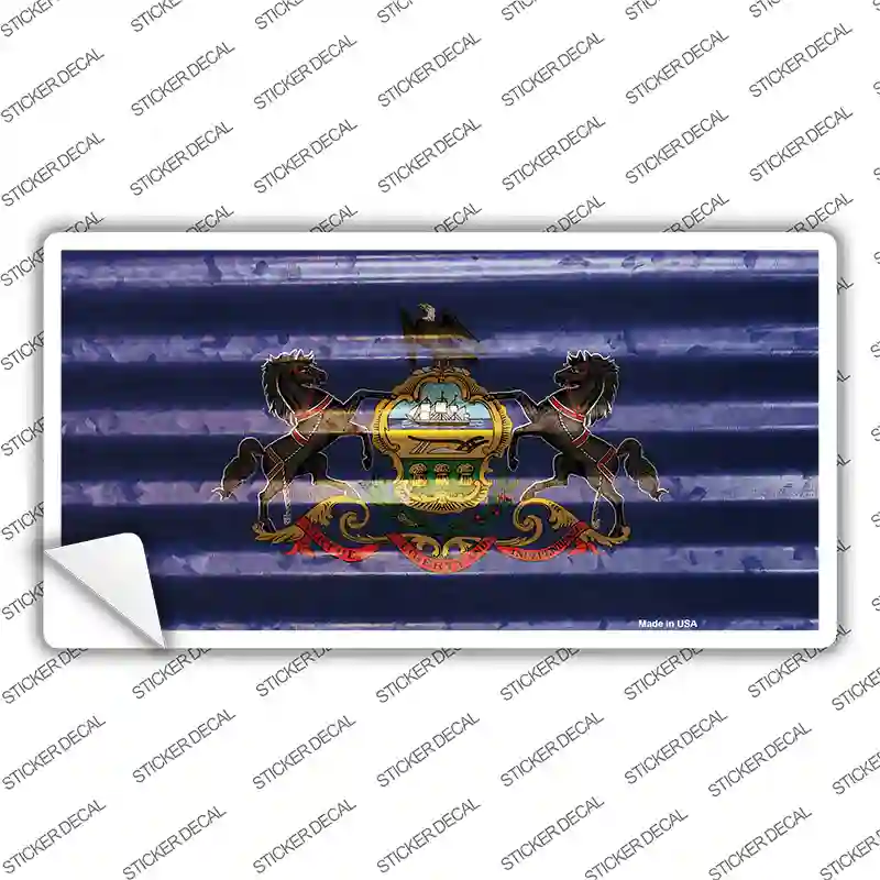 Pennsylvania Corrugated Flag Novelty Sticker Decal