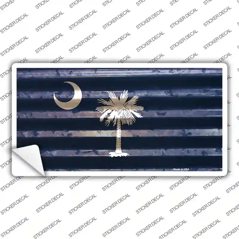 South Carolina Corrugated Flag Novelty Sticker Decal