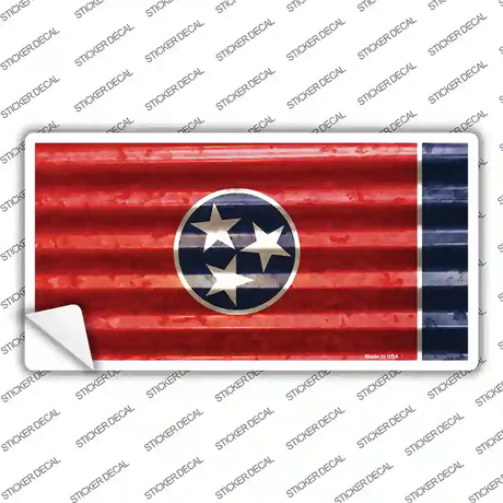 Tennessee Corrugated Flag Novelty Sticker Decal