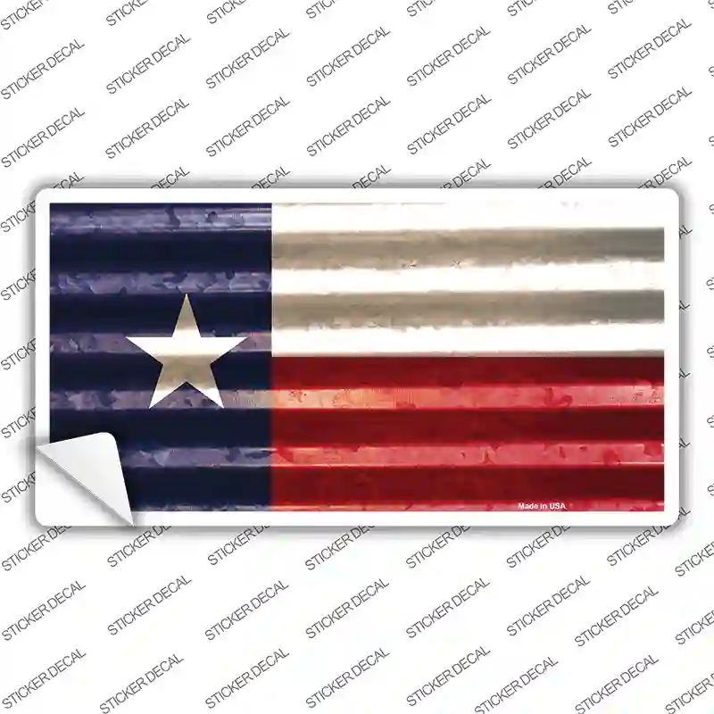 Texas Corrugated Flag Novelty Sticker Decal