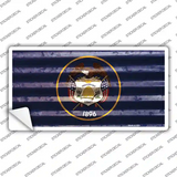 Utah Corrugated Flag Novelty Sticker Decal