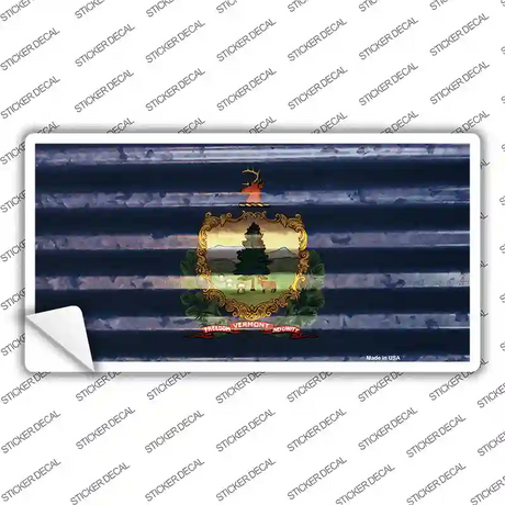 Vermont Corrugated Flag Novelty Sticker Decal