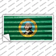 Washington Corrugated Flag Novelty Sticker Decal