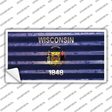 Wisconsin Corrugated Flag Novelty Sticker Decal