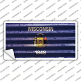 Wisconsin Corrugated Flag Novelty Sticker Decal
