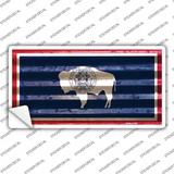 Wyoming Corrugated Flag Novelty Sticker Decal