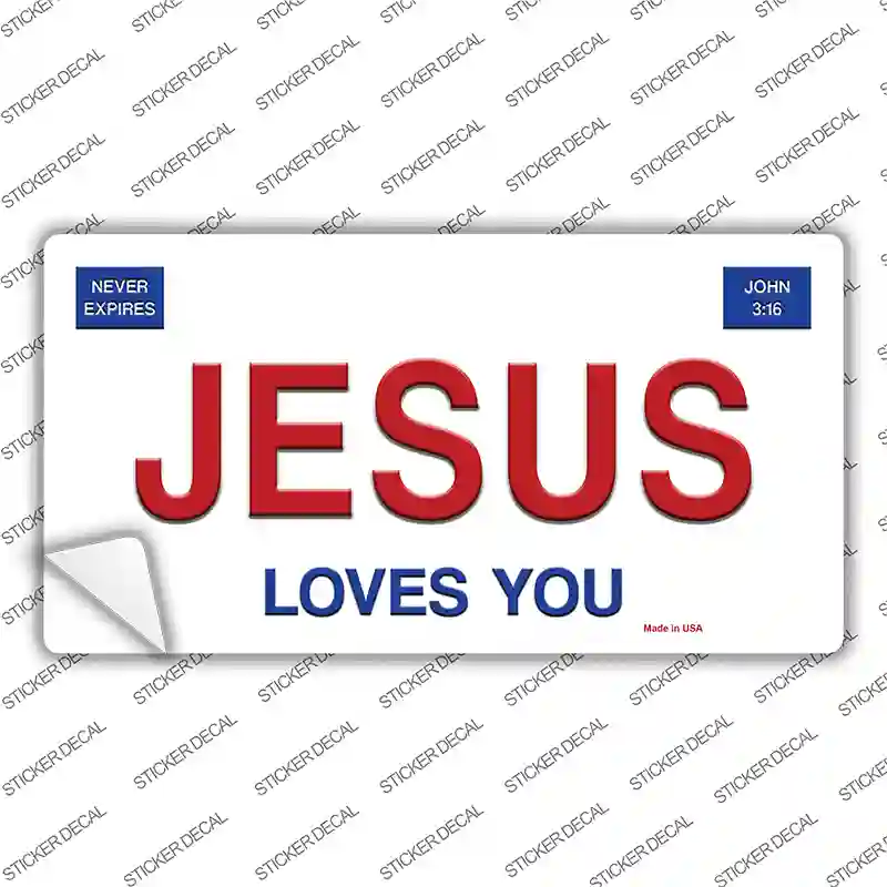 Jesus Loves You Novelty Sticker Decal