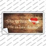 His Heart Her Armor Novelty Sticker Decal