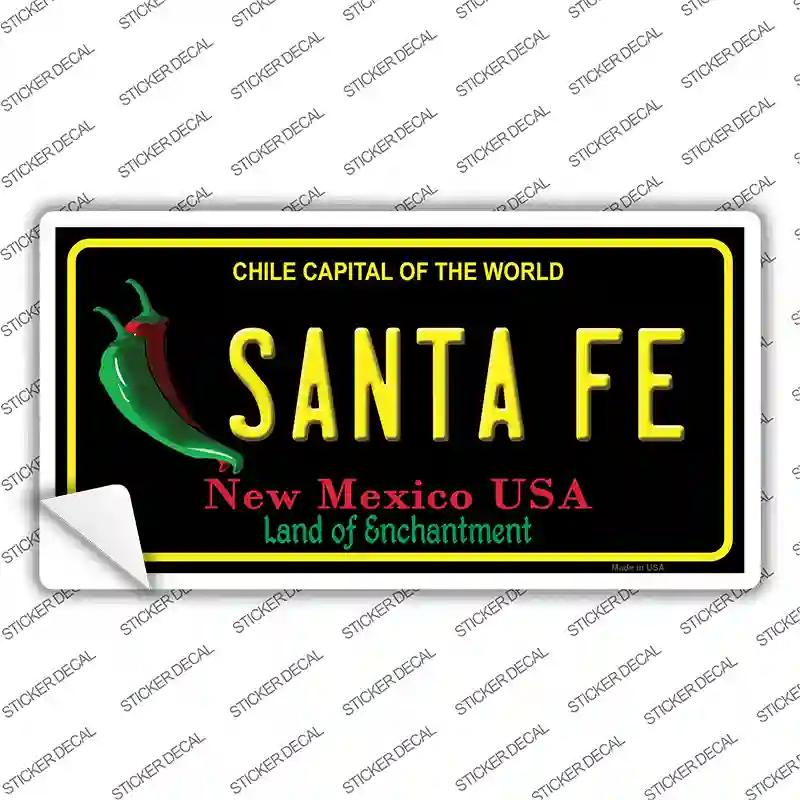 Santa Fe Black New Mexico Novelty Sticker Decal