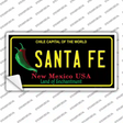 Santa Fe Black New Mexico Novelty Sticker Decal