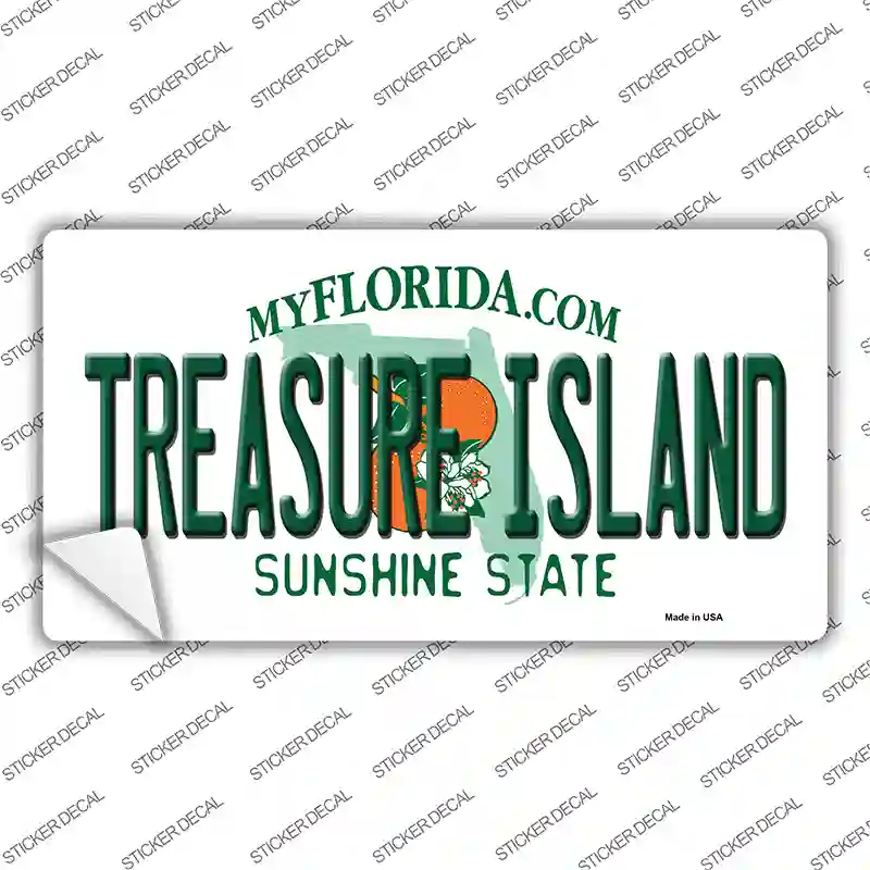 Florida Treasure Island Novelty Sticker Decal