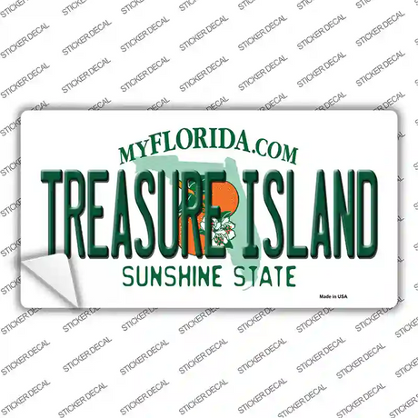 Florida Treasure Island Novelty Sticker Decal