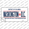 District Of Columbia Novelty Sticker Decal
