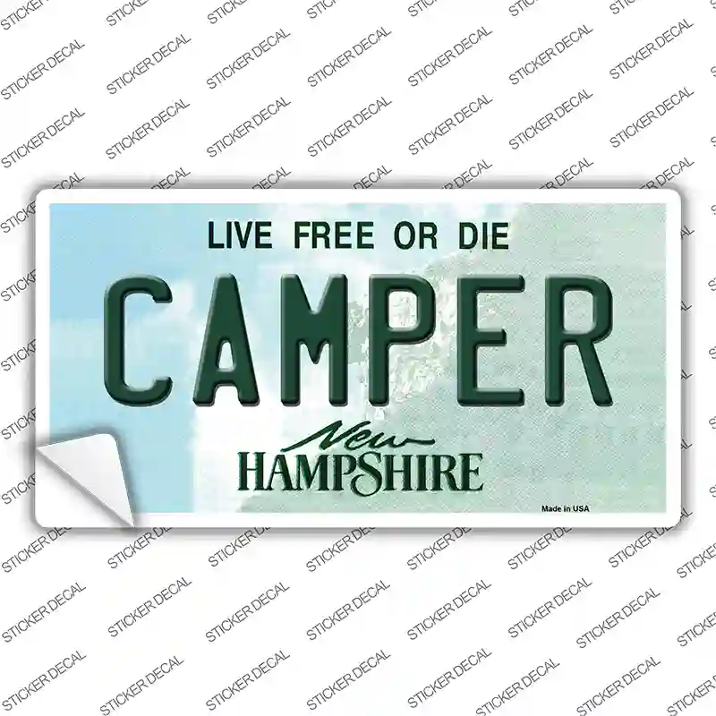 Camper New Hampshire State Novelty Sticker Decal