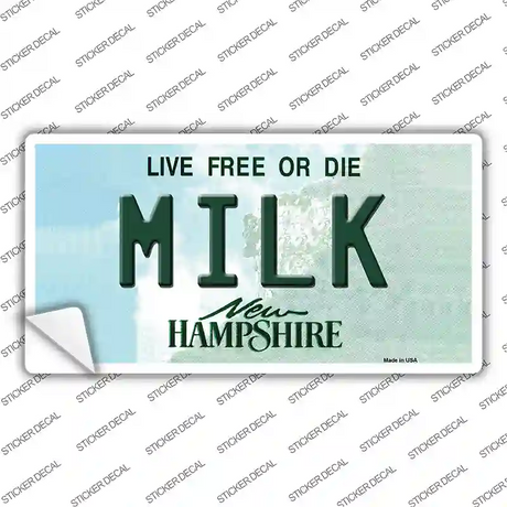 Milk New Hampshire State Novelty Sticker Decal