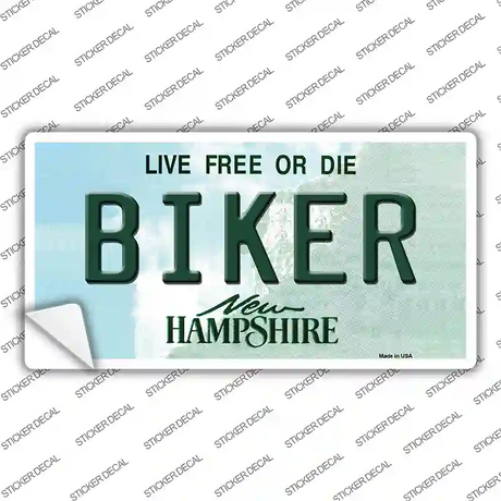 Biker New Hampshire State Novelty Sticker Decal