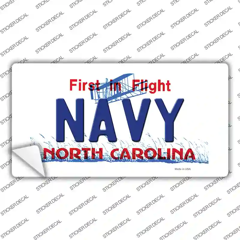 Navy North Carolina State Novelty Sticker Decal