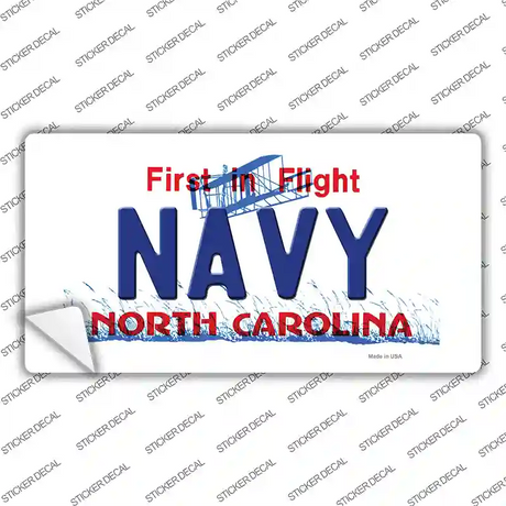 Navy North Carolina State Novelty Sticker Decal