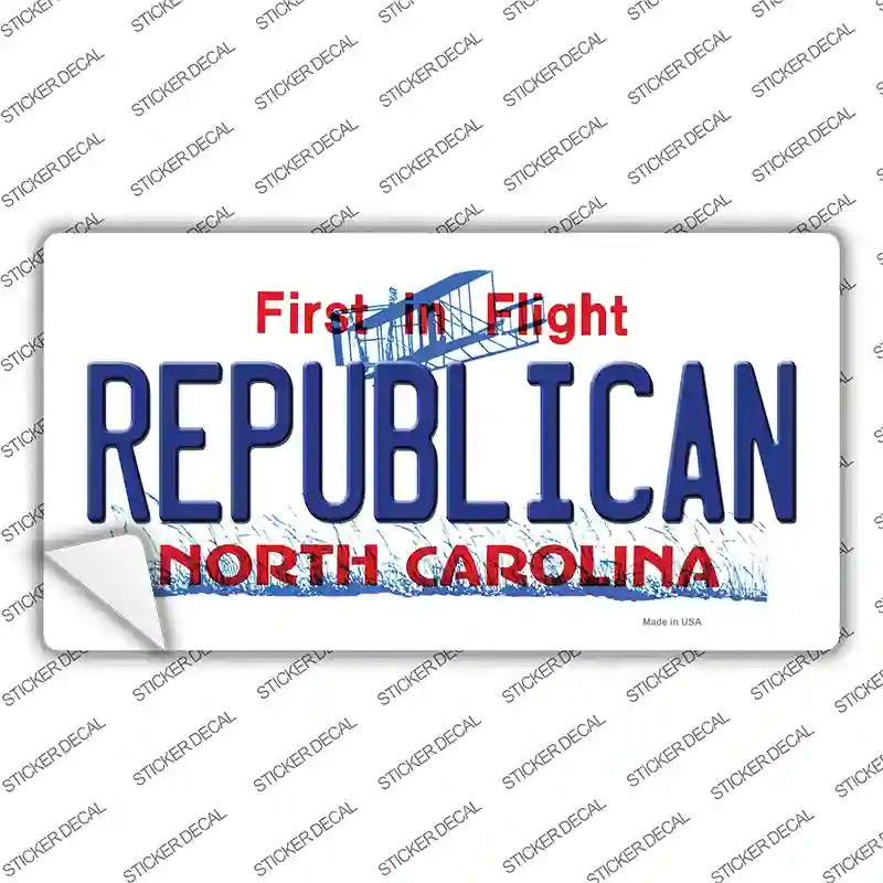 Republican North Carolina State Novelty Sticker Decal