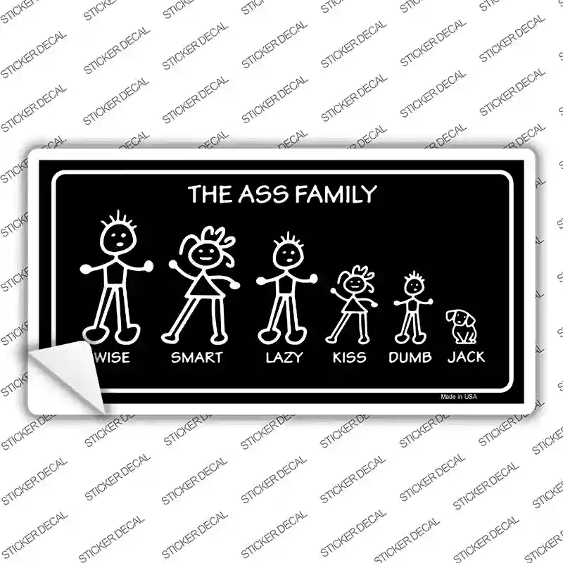 The Ass Family Novelty Sticker Decal