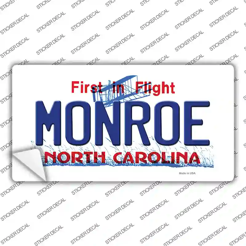 Monroe North Carolina State Novelty Sticker Decal