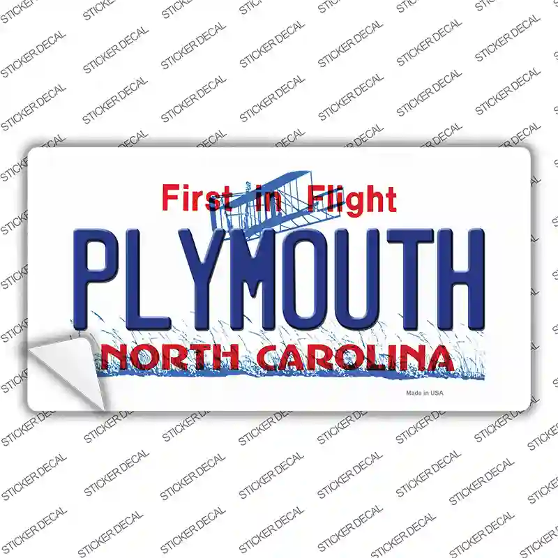 Plymouth North Carolina State Novelty Sticker Decal