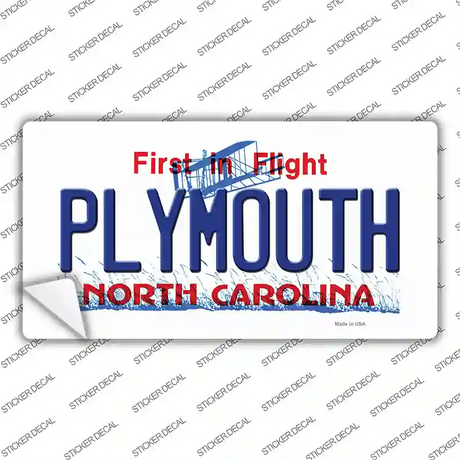 Plymouth North Carolina State Novelty Sticker Decal