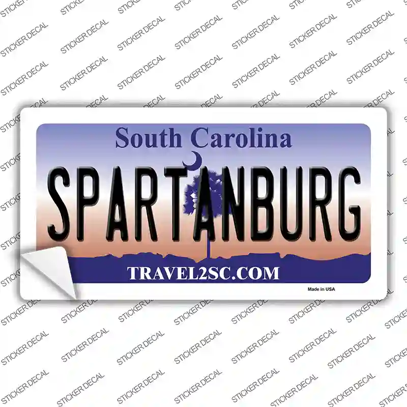 Spartanburg South Carolina State Novelty Sticker Decal