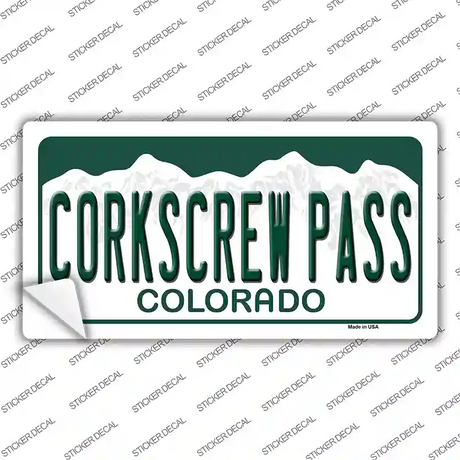 Corkscrew Pass Colorado Novelty Sticker Decal