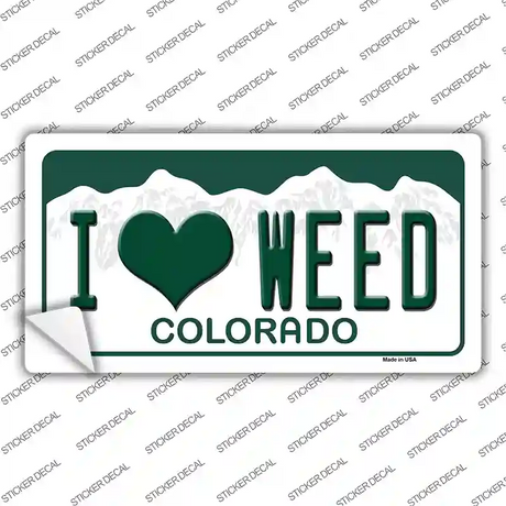 I Love Weed Colorado Novelty Sticker Decal