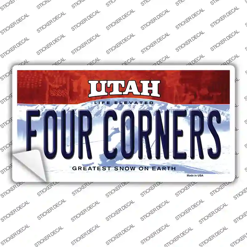 Utah Four Corners Novelty Sticker Decal
