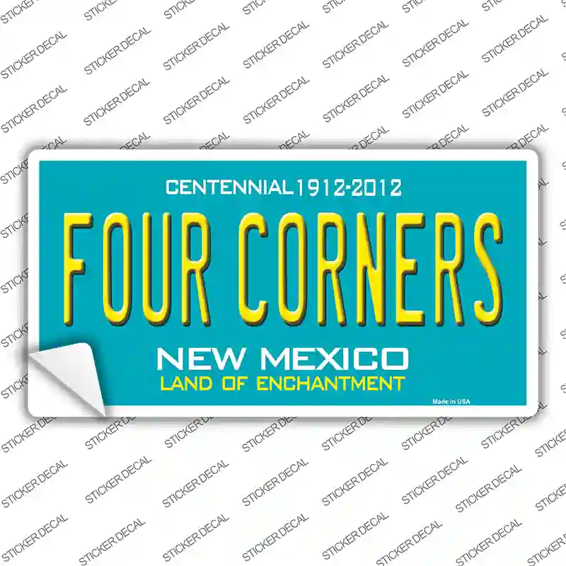 Four Corners Teal New Mexico Novelty Sticker Decal