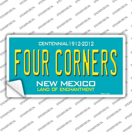 Four Corners Teal New Mexico Novelty Sticker Decal