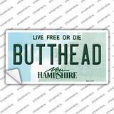 Butthead New Hampshire Novelty Sticker Decal