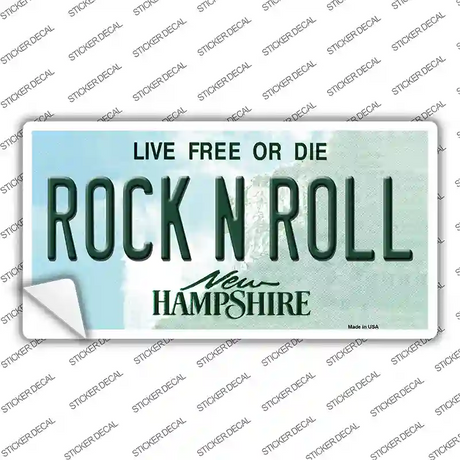 Rock N Roll New Hampshire Novelty Sticker Decal